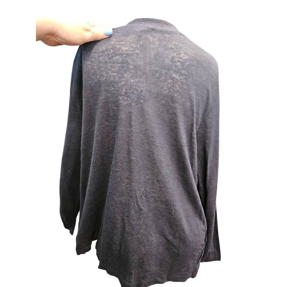J Jill Navy Linen Cardigan Sweater Womens Size XL NEW TAGS - Picture 4 of 10